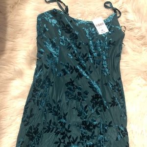 Emerald velvet Mini Dress